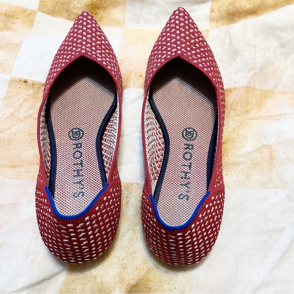 Rothy's The Point ballet flats in Red Apple Honeycomb 9.5 - Picture 4 of 6